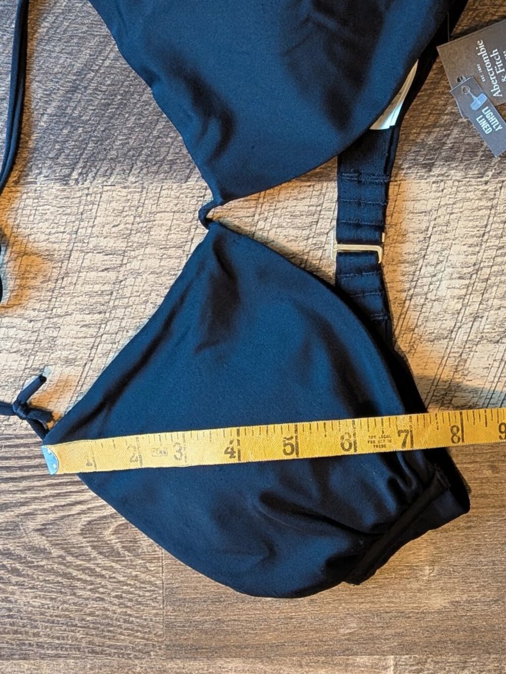 Abercrombie & Fitch Swim Halter Triangle Bikini Top Black Medium - Picture 6 of 6